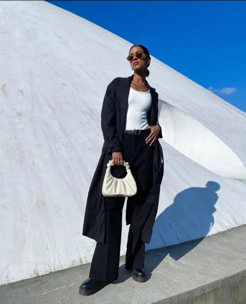 Bolsa Hobo Plissada Nila Branca