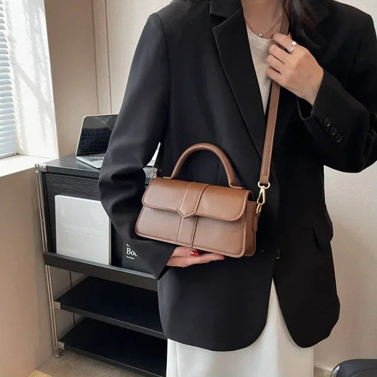 Bolsa Satchel de Couro Monroe Marrom