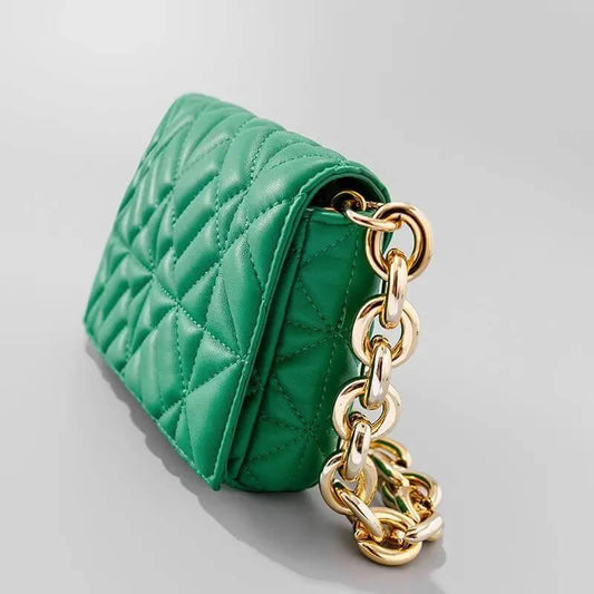 Bolsa Tiracolo com Corrente Jade Verde