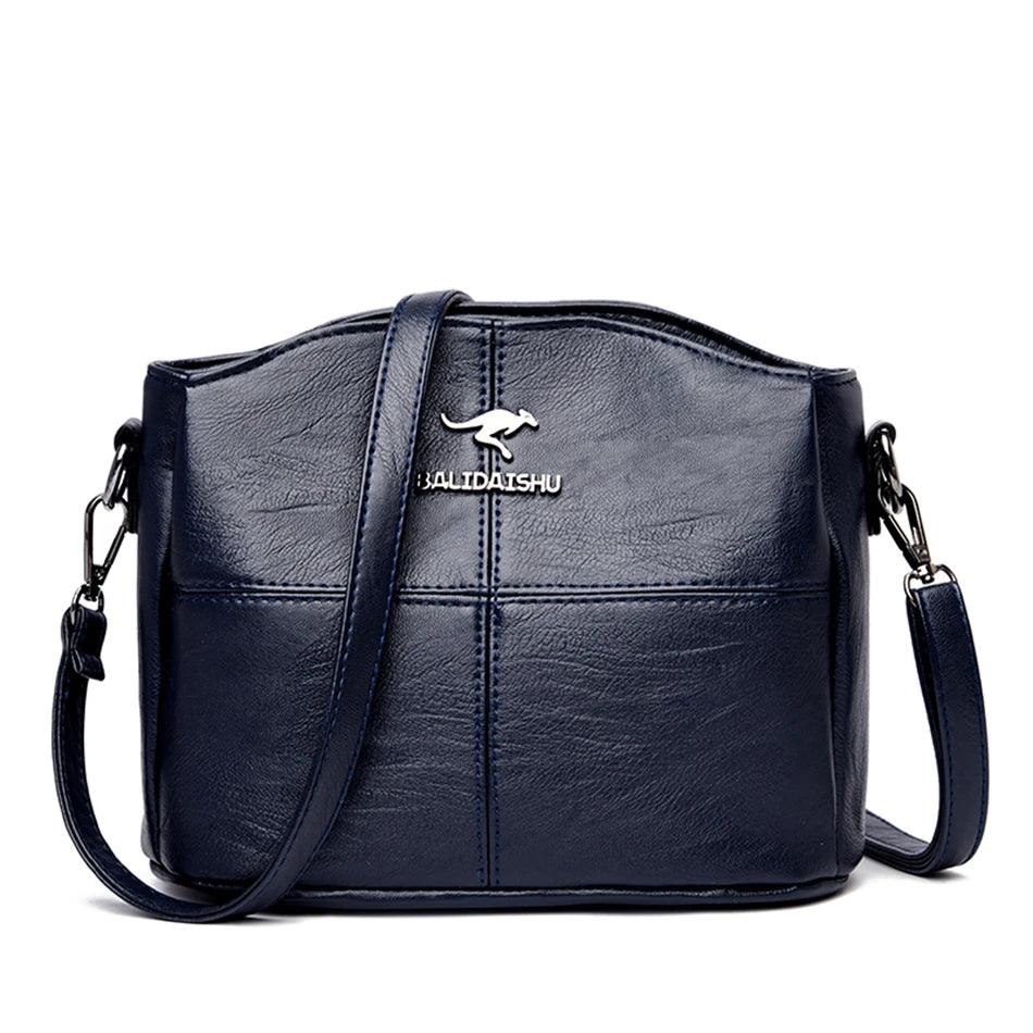 Bolsa Tiracolo de Couro Balida Azul