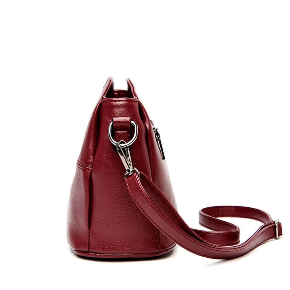 Bolsa Tiracolo de Couro Balida Vermelho