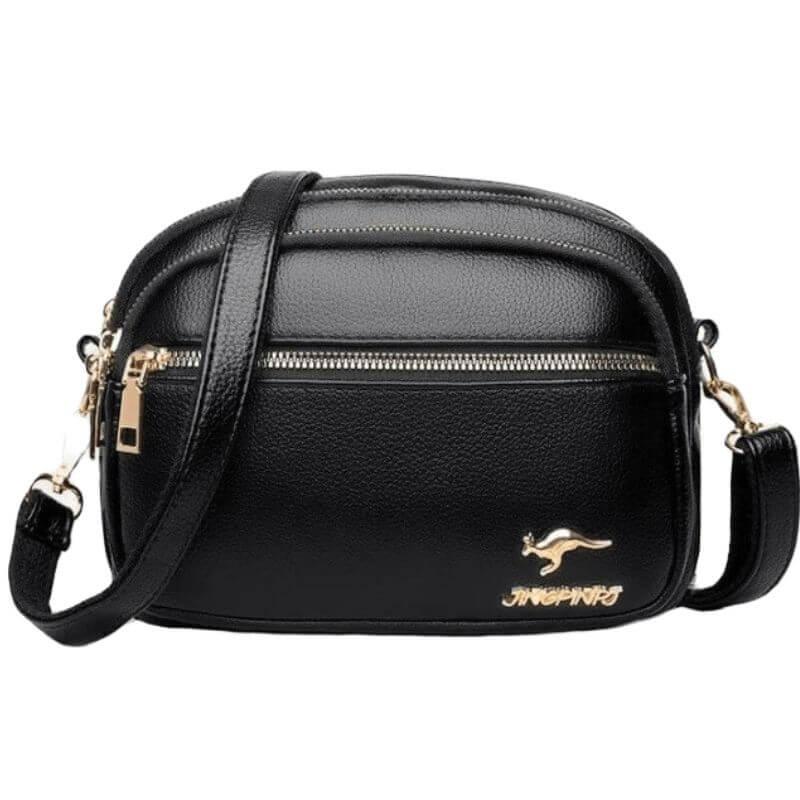 Bolsa Tiracolo de Couro Mavi Preto