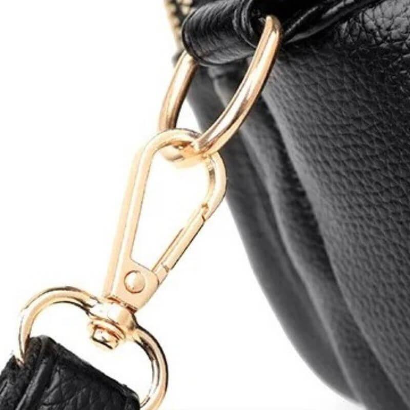 Bolsa Tiracolo de Couro Mavi Preto