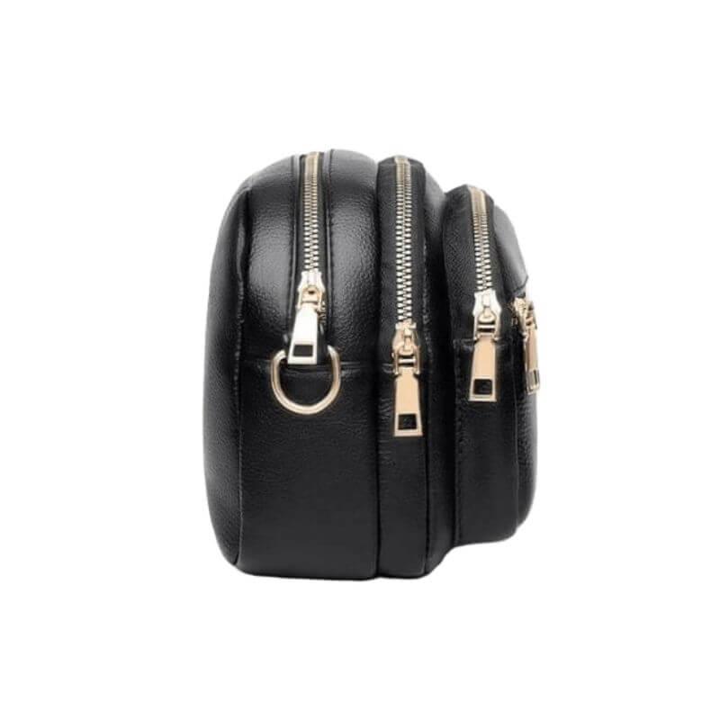Bolsa Tiracolo de Couro Mavi Preto