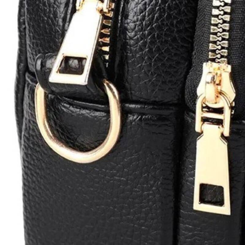 Bolsa Tiracolo de Couro Mavi Preto