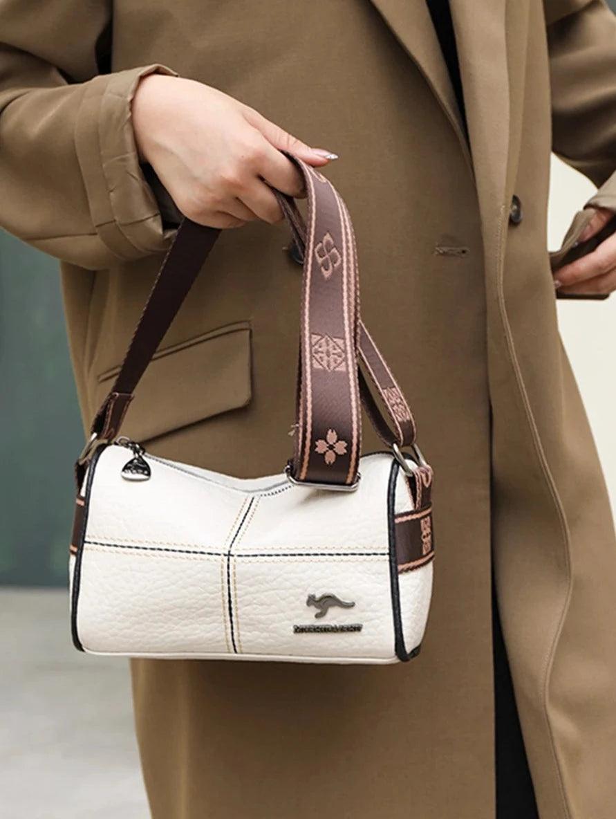 Bolsa Tiracolo de Couro Mush Branco