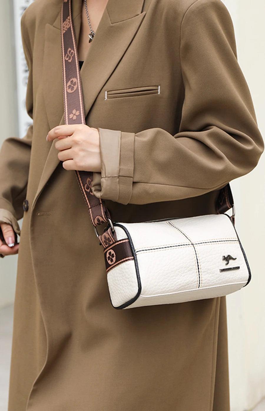Bolsa Tiracolo de Couro Mush Branco