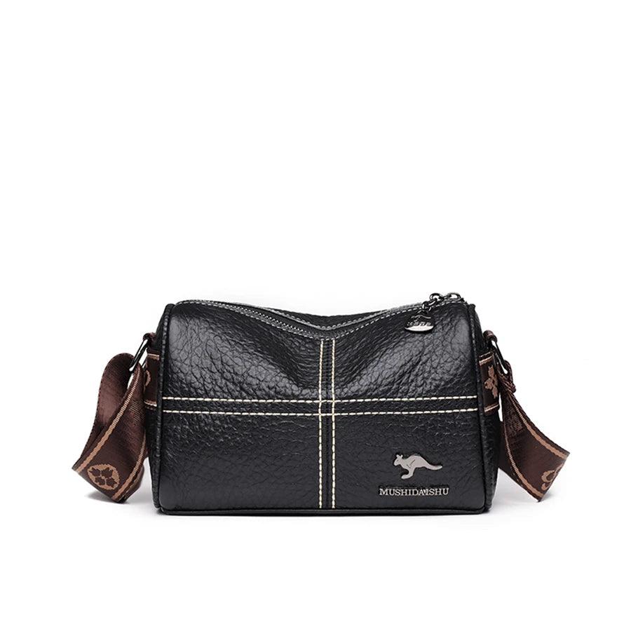 Bolsa Tiracolo de Couro Mush Preto