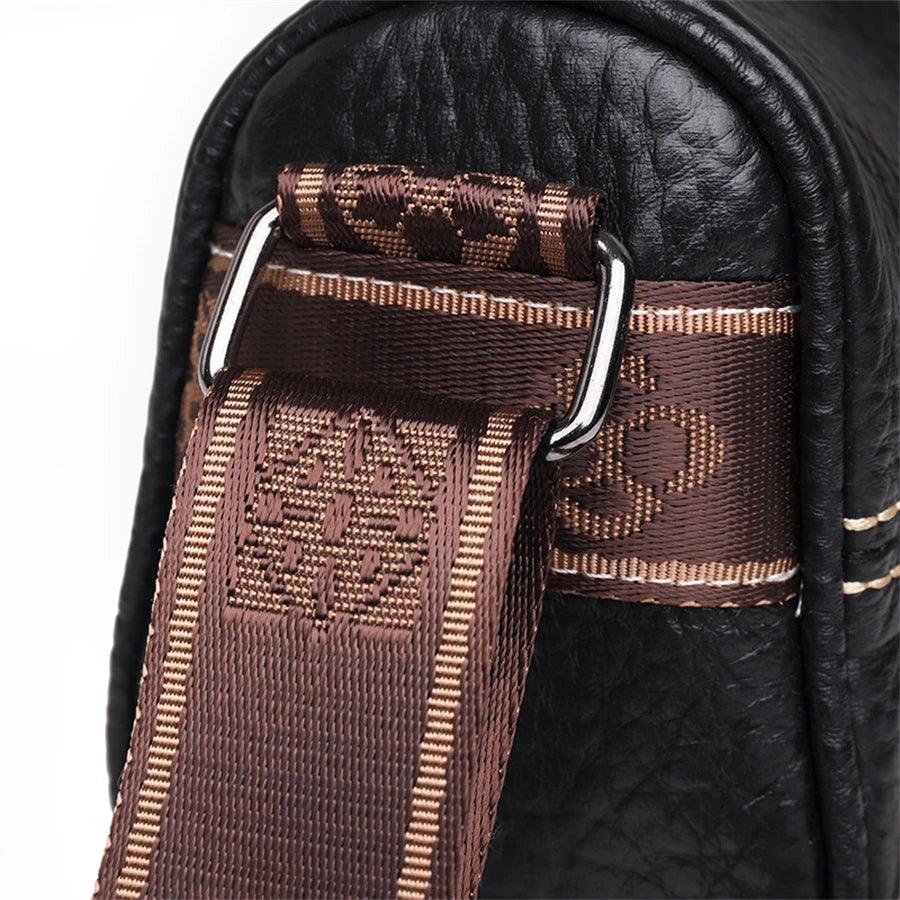 Bolsa Tiracolo de Couro Mush Preto