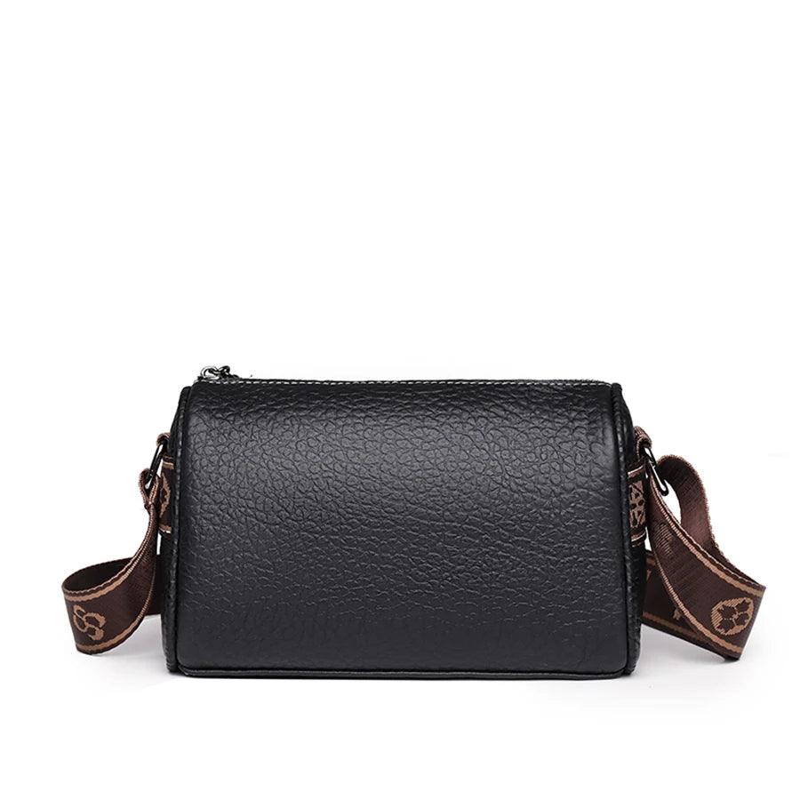 Bolsa Tiracolo de Couro Mush Preto