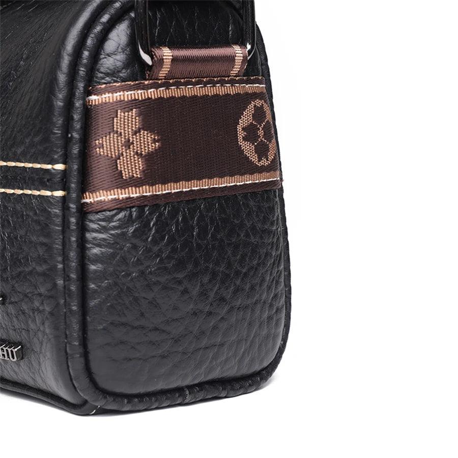 Bolsa Tiracolo de Couro Mush Preto