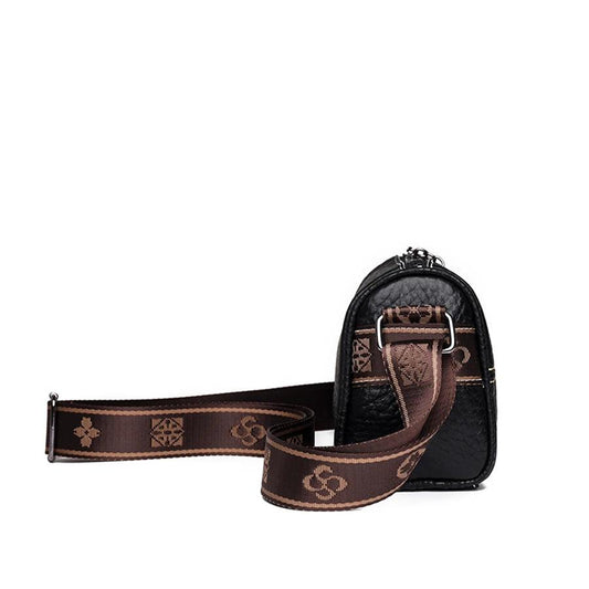 Bolsa Tiracolo de Couro Mush Preto