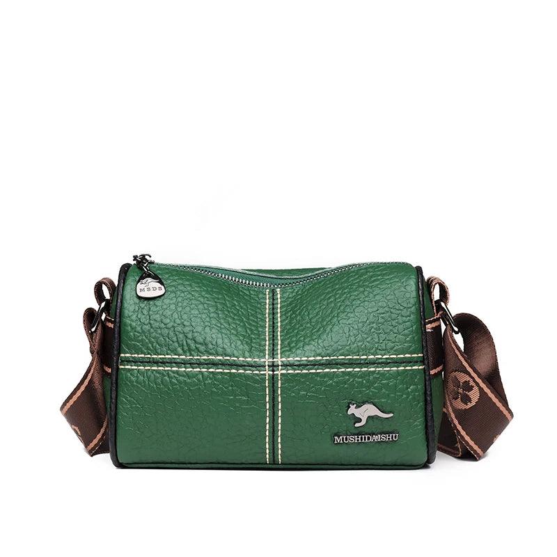 Bolsa Tiracolo de Couro Mush Verde