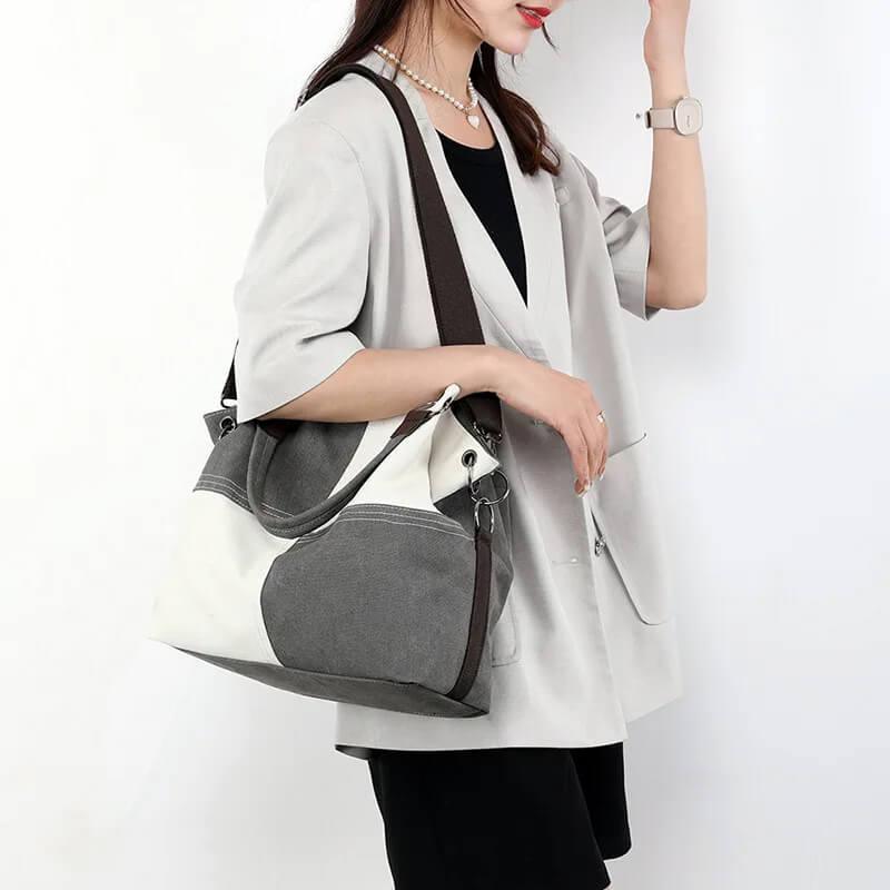 Bolsa Tote Xadrez Elen Cinza
