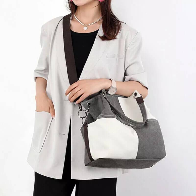 Bolsa Tote Xadrez Elen Cinza