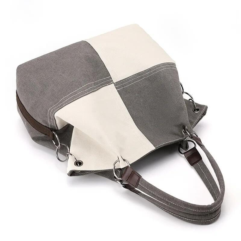 Bolsa Tote Xadrez Elen Cinza