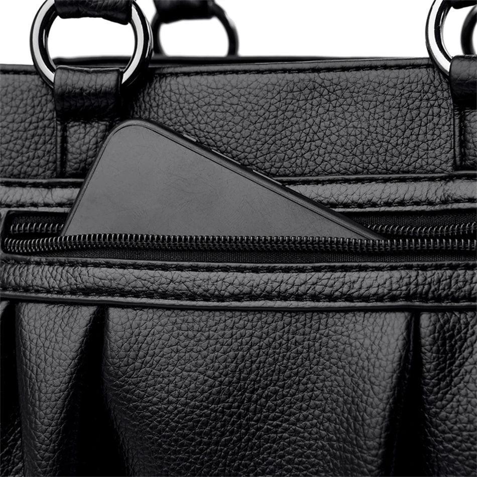 Bolsa Tote de Couro Kaidifein Preto