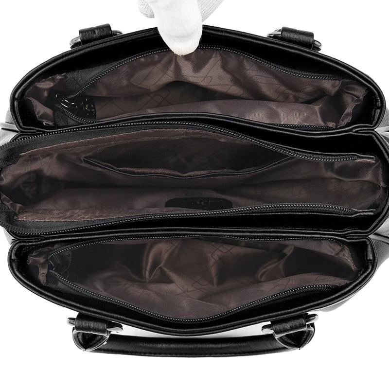 Bolsa Tote de Couro Kaidifein Preto