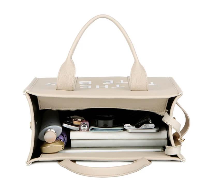 Bolsa Tote de Couro Mona Bege