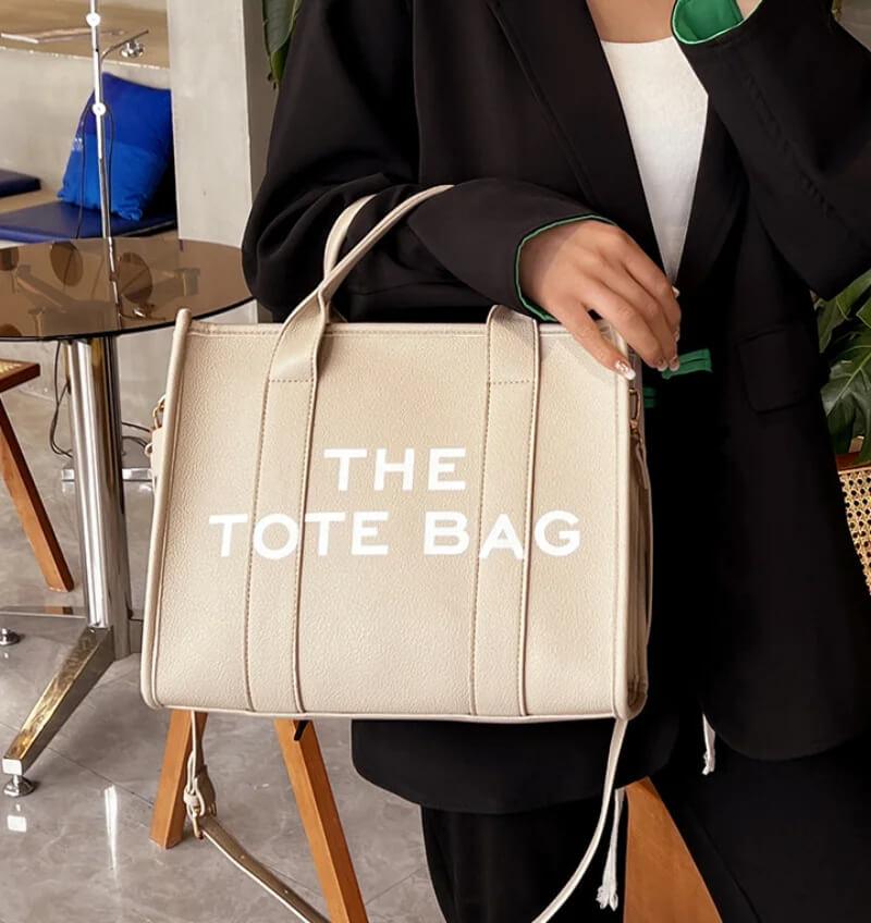 Bolsa Tote de Couro Mona Bege