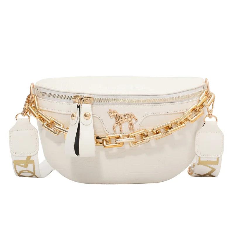 Bolsa Transversal de Couro Flera Branco