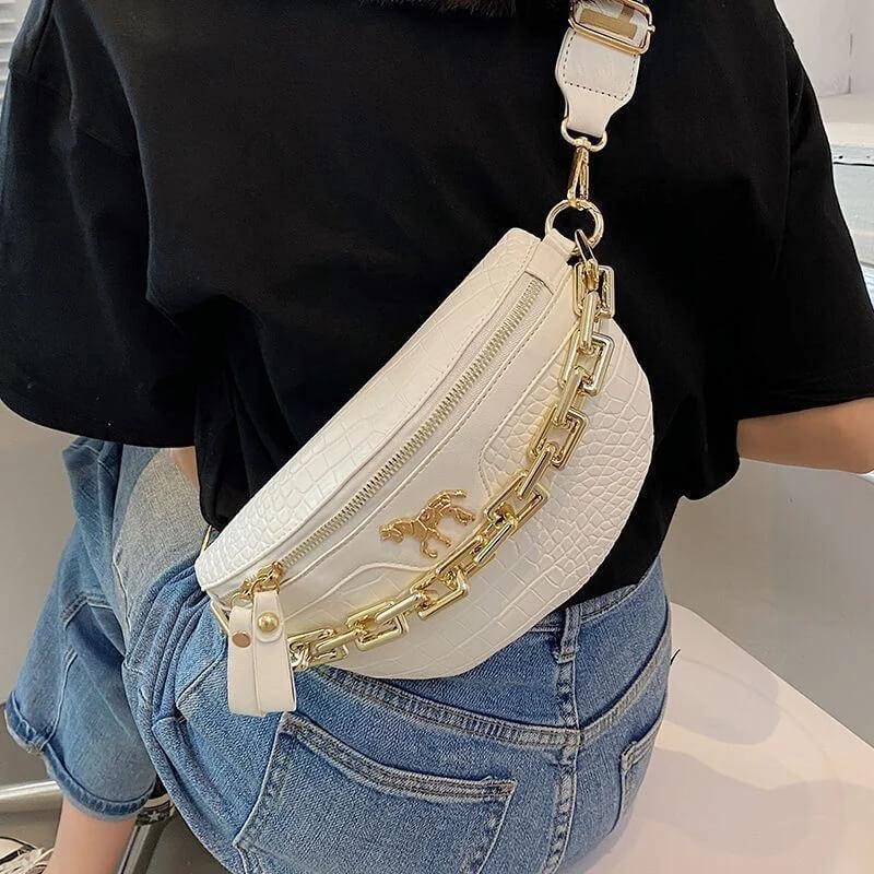 Bolsa Transversal de Couro Flera Branco