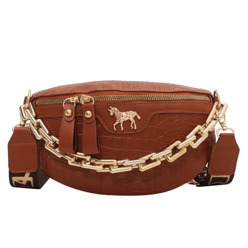 Bolsa Transversal de Couro Flera Marrom
