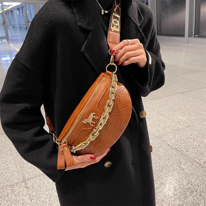 Bolsa Transversal de Couro Flera Marrom