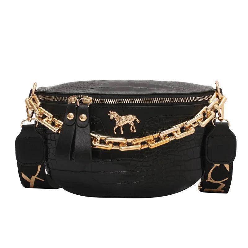 Bolsa Transversal de Couro Flera Preto