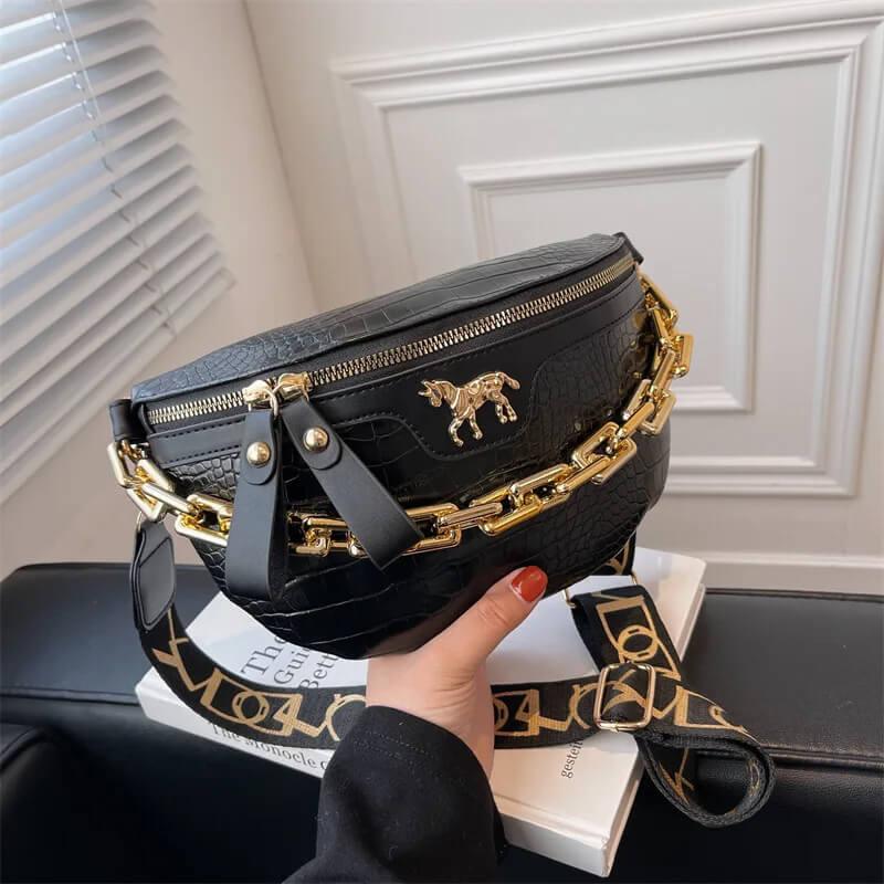 Bolsa Transversal de Couro Flera Preto