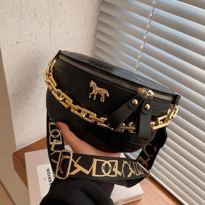 Bolsa Transversal de Couro Flera Preto