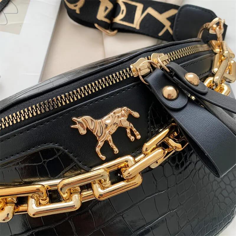 Bolsa Transversal de Couro Flera Preto