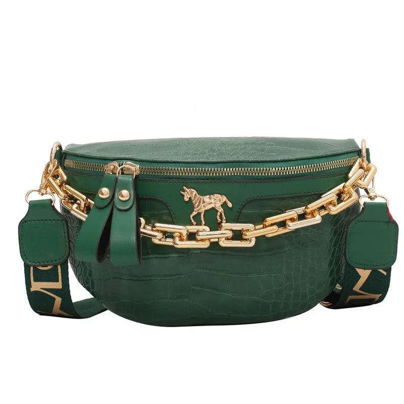 Bolsa Transversal de Couro Flera Verde