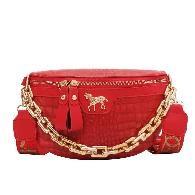 Bolsa Transversal de Couro Flera Vermelho