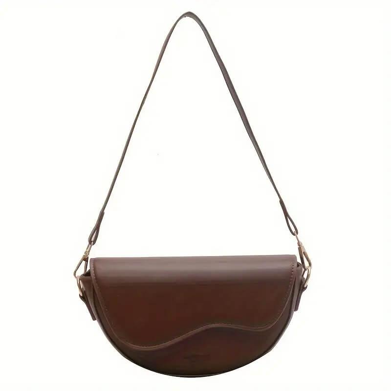 Bolsa Transversal de Couro Ruana Cafe