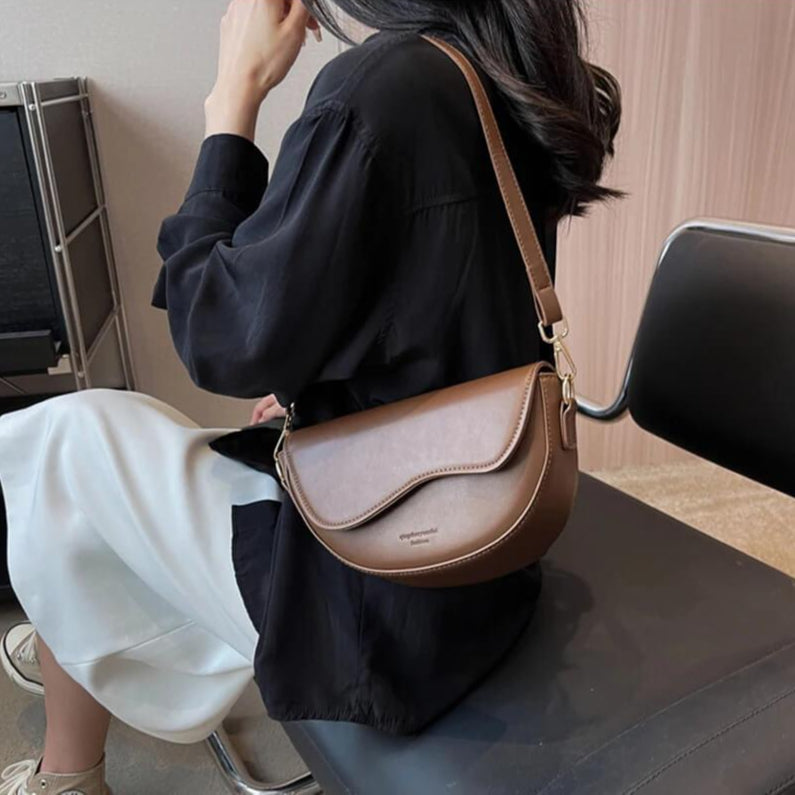 Bolsa Transversal de Couro Ruana Cafe