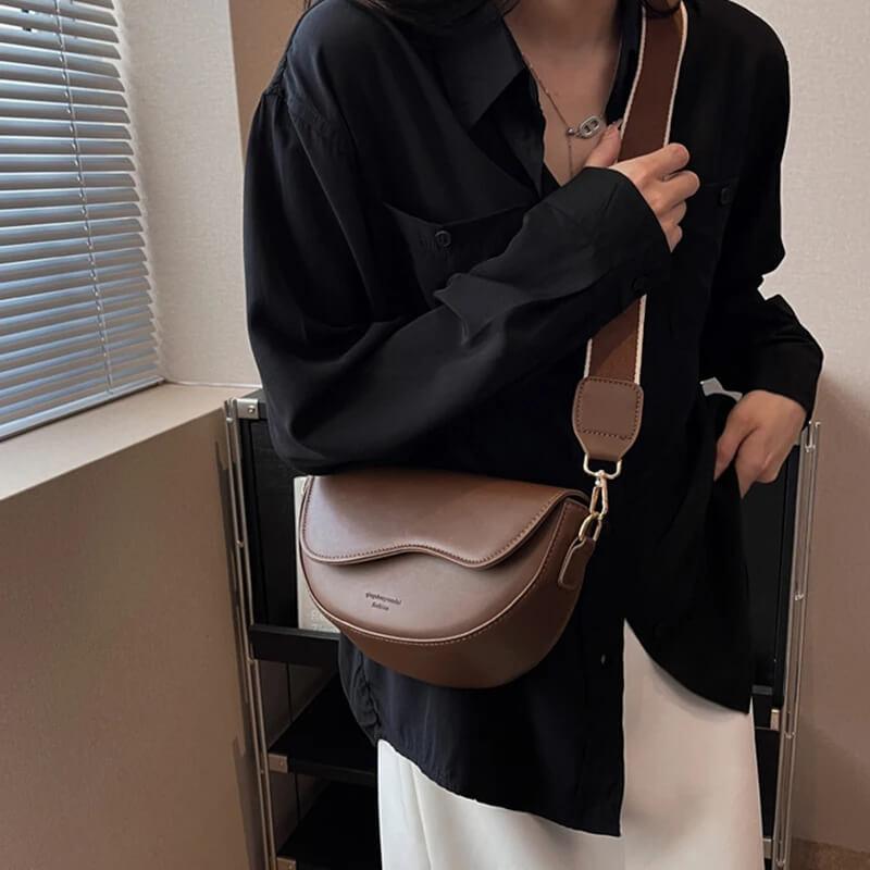 Bolsa Transversal de Couro Ruana Cafe