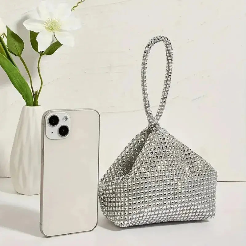 Bolsa de Mão Strass Mariana Prata