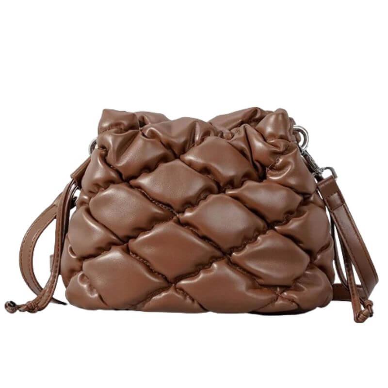 Bolsa de Ombro Acolchoada Ella Marrom