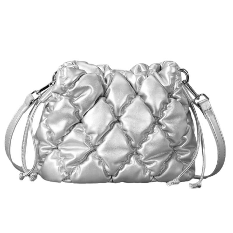 Bolsa de Ombro Acolchoada Ella Prata