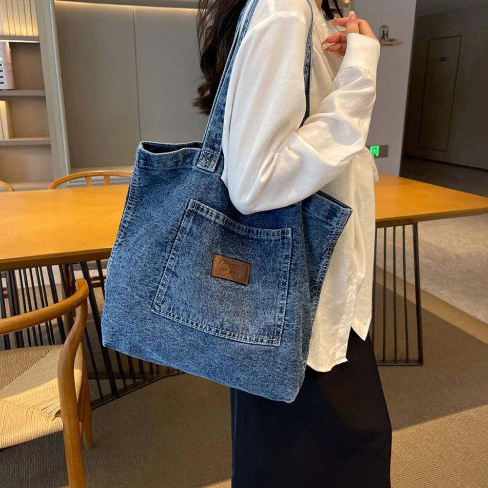 Bolsa de Ombro Jeans Marine Azul Marinho
