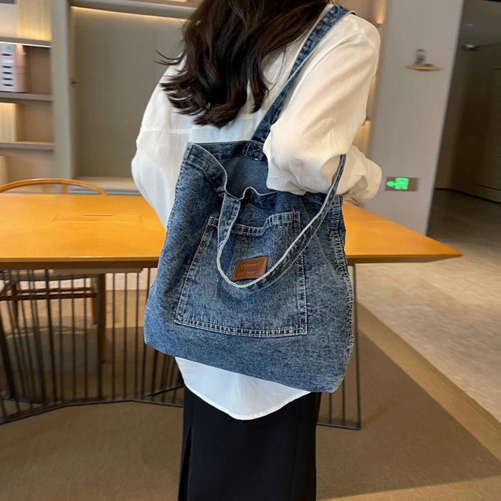 Bolsa de Ombro Jeans Marine Azul Marinho