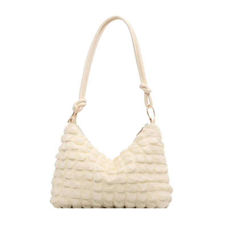 Bolsa de Ombro Plissada Bianti Branco