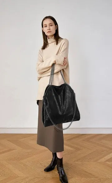Bolsa de Ombro com Corrente D'Luna Preto