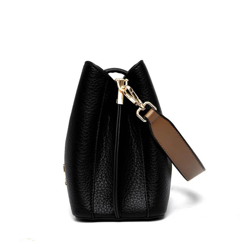 Bolsa de Ombro em Couro Kaidi Preto