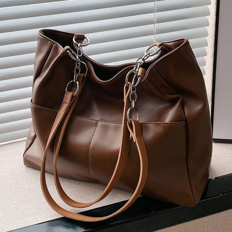Bolsa de Ombro em Couro Soult Marrom