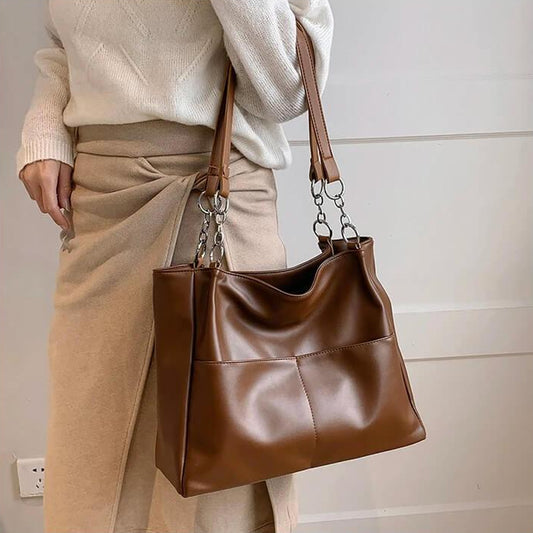 Bolsa de Ombro em Couro Soult Marrom