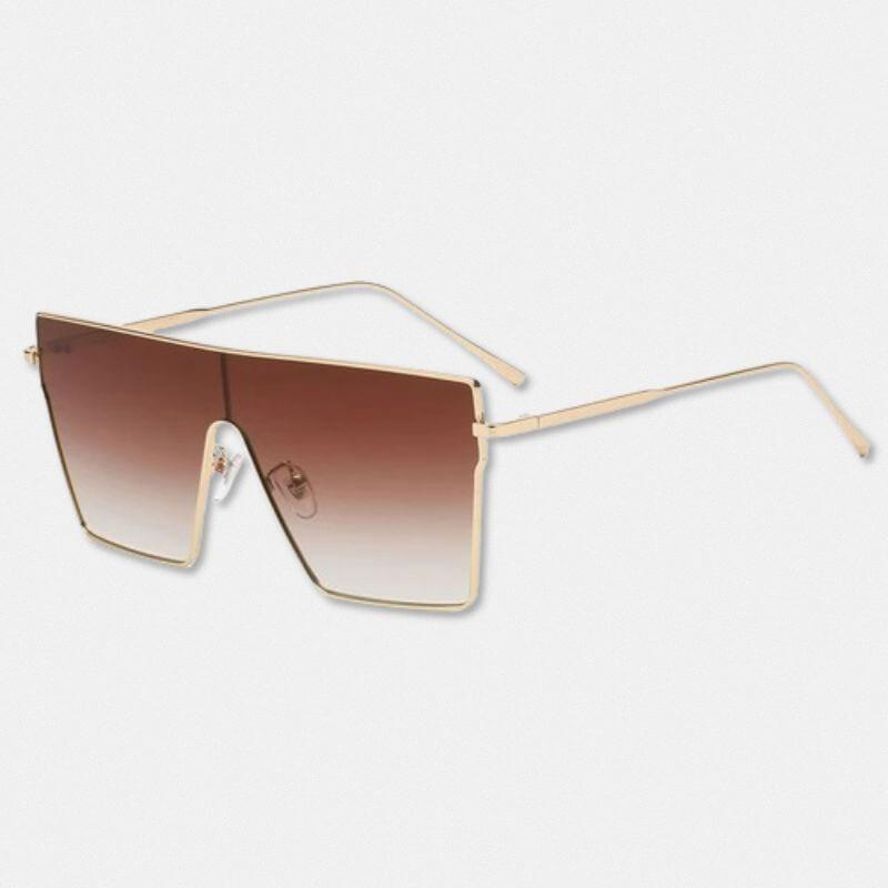 Óculos de Sol Feminino Retangular Atena Marrom