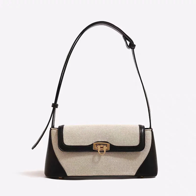 bolsa baguete de couro preto philomena