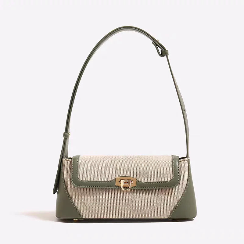 bolsa baguete de couro verde philomena